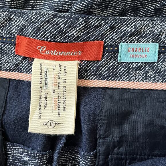 Anthropologie Cartonnier Charlie Straight Trouser Pants Size 10 Navy Office - Picture 6 of 7